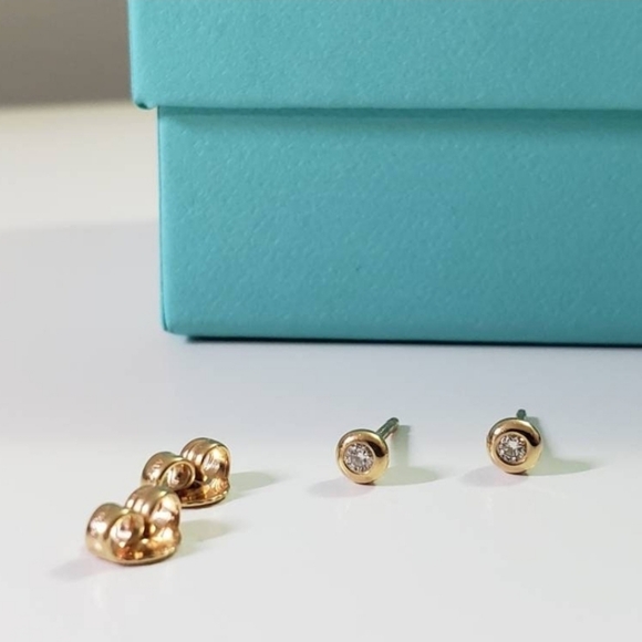 Tiffany & Co Diamonds By the Yard Gold Stud Earrings - Picture 9 of 9